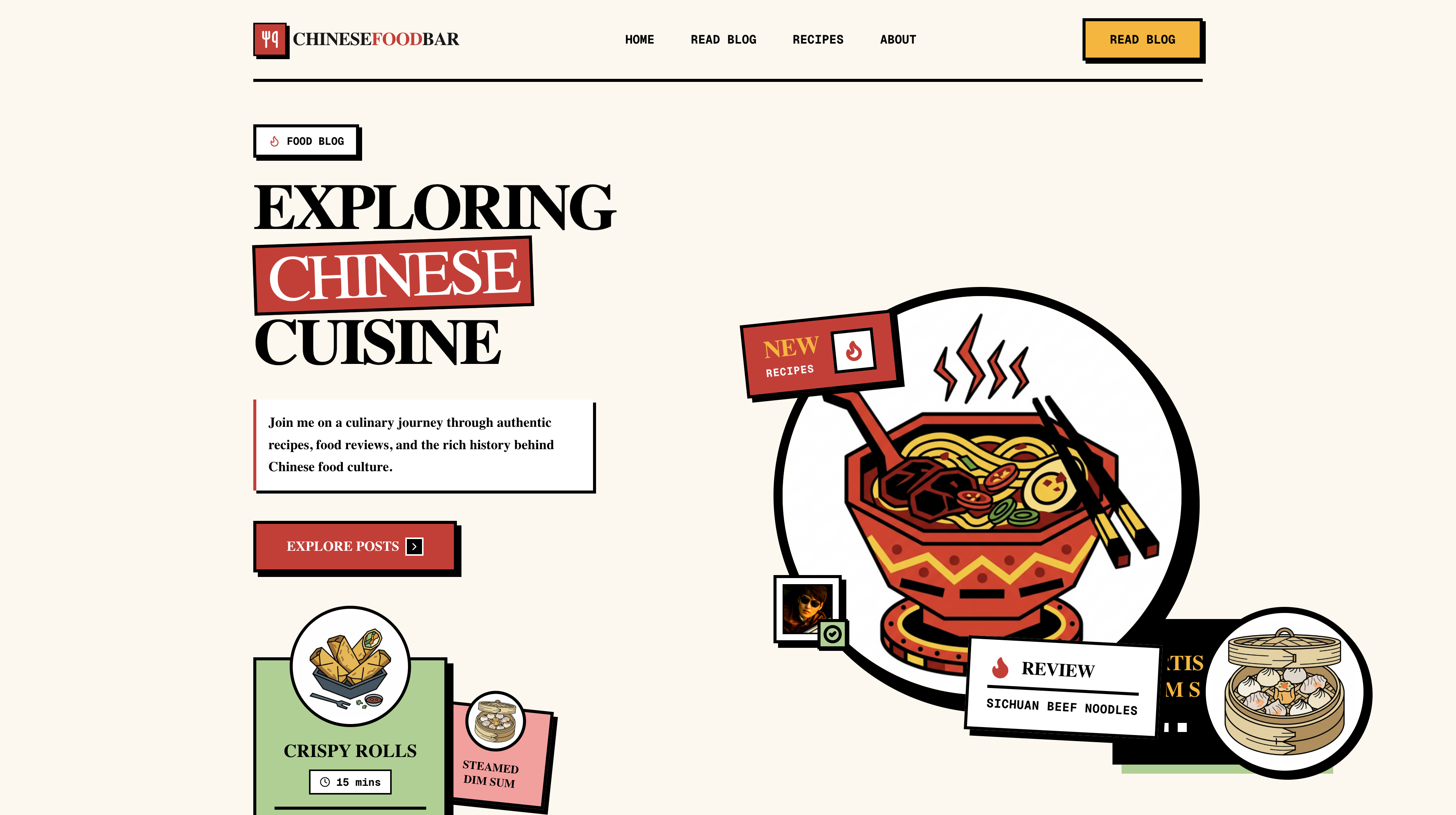 Chinese Food Bar interface